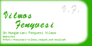 vilmos fenyvesi business card